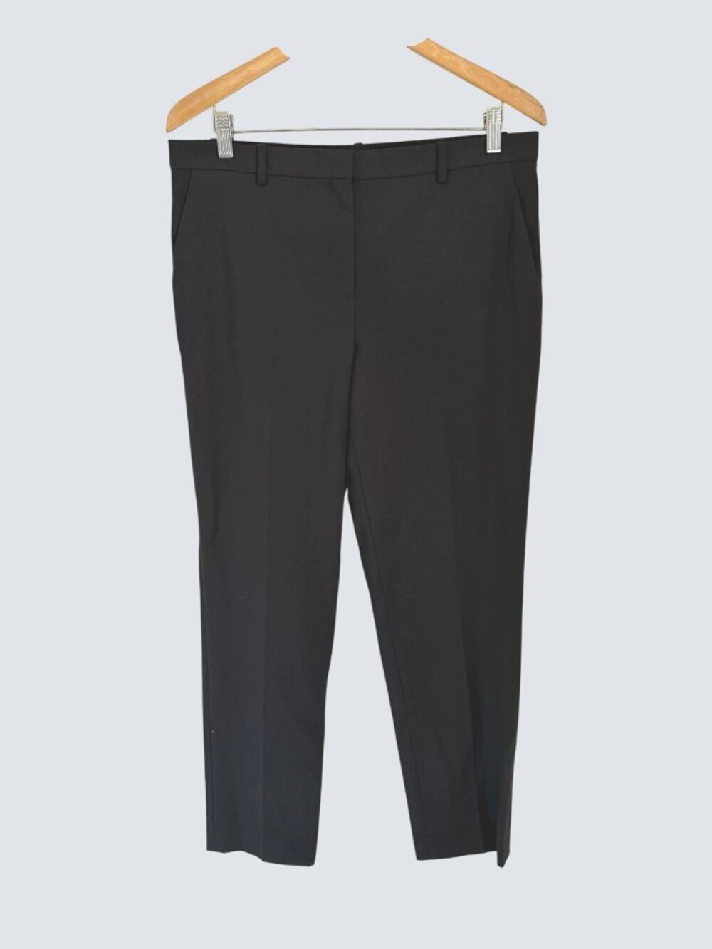 Theory Treeca Black Wool Blend Slim Fit Dress Pants Size 10 Womens Tailored Work - Picture 2 of 12